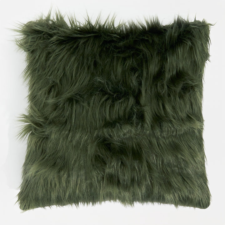 Extra Grote Kussenhoes 70 x 70cm - Mongoolse Imitatiebont Saliegroen 01