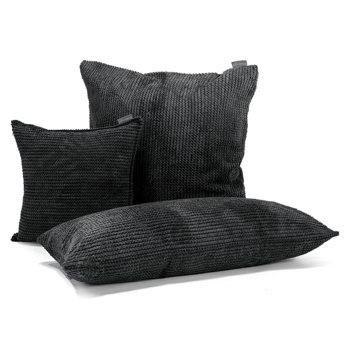 Extra Grote Kussenhoes 70 x 70cm - Pompom Zwart 04