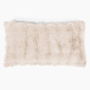 Gigantische Langwerpige Kussenhoes 40 x 70cm - Namaakbont Bubble Crème