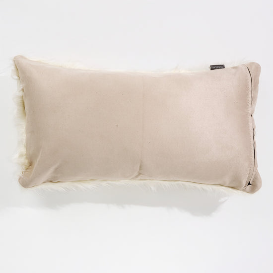 Gigantische Langwerpige Kussenhoes 40 x 70cm - Mongoolse Imitatiebont Crème 02