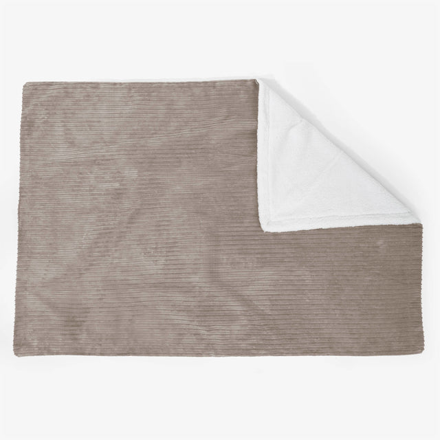 Groot Sherpa-sprei / Deken 140 x 200cm - Corduroy Beigegrijs 02
