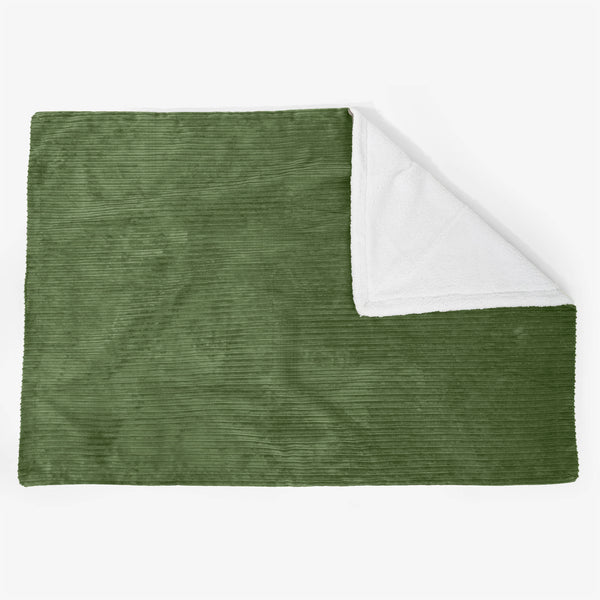 Groot Sherpa-sprei / Deken 140 x 200cm - Corduroy Bosgroen 01
