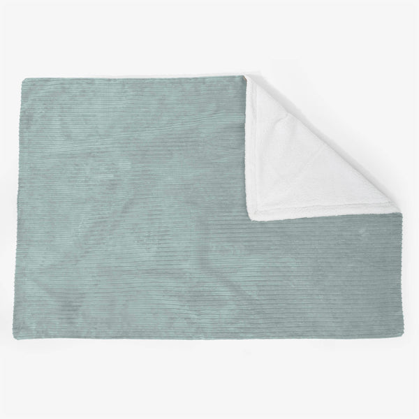 Groot Sherpa-sprei / Deken 140 x 200cm - Corduroy Mintgroen 01