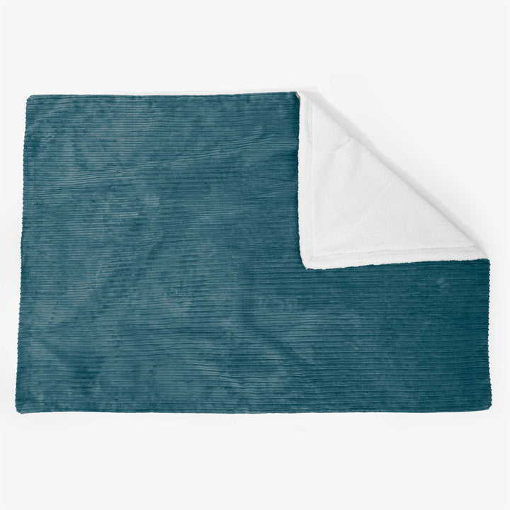 Groot Sherpa-sprei / Deken 140 x 200cm - Corduroy Teal 02