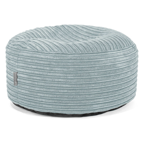 Grote Ronde Voetenbank - Corduroy Mintgroen 01