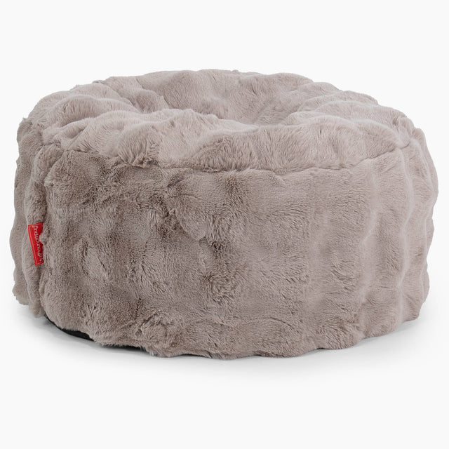 Grote Ronde Voetenbank - Namaakbont Bubble Mink 01