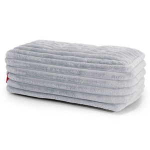 Grote Voetenbank - Ultra Pluche Corduroy Eendenei Blauw