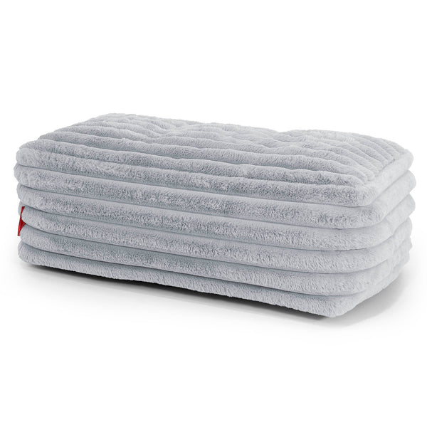 Groot Vloerkussen - Ultra Pluche Corduroy Eendenei Blauw 01