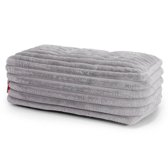 Groot Vloerkussen - Ultra Pluche Corduroy Grijs 01