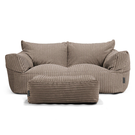 Josephine Zitzak Bank - Corduroy Beigegrijs 01