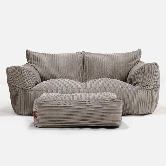 Josephine Zitzak Bank - Corduroy Beigegrijs 01