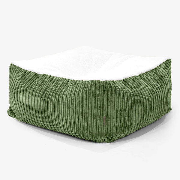 Het Reuzenmatras Groot Hondenbed - Sherpa & Corduroy Bosgroen 01