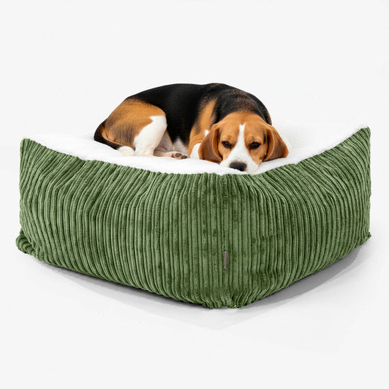 Het Reuzenmatras Groot Hondenbed - Sherpa & Corduroy Bosgroen 02