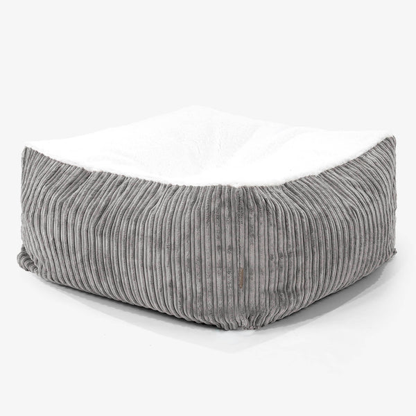 Het Reuzenmatras Groot Hondenbed - Sherpa & Corduroy Graphite Grijs 01