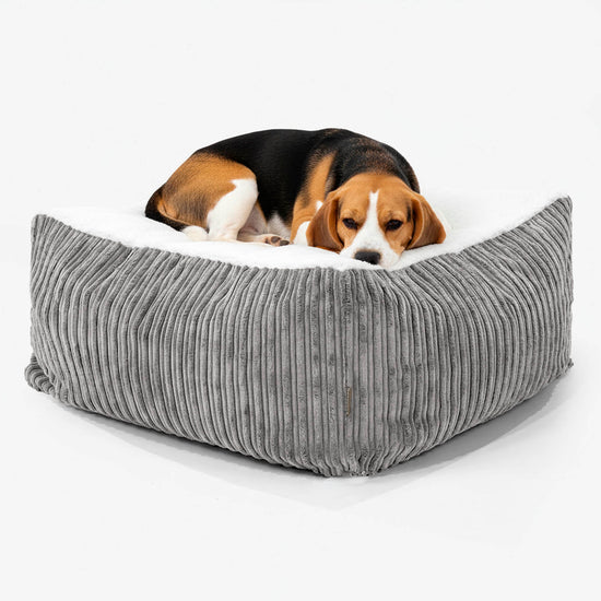 Het Reuzenmatras Groot Hondenbed - Sherpa & Corduroy Graphite Grijs 02