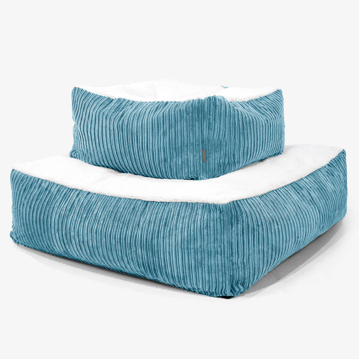 Het Reuzenmatras Groot Hondenbed - Sherpa & Corduroy Petrol 03