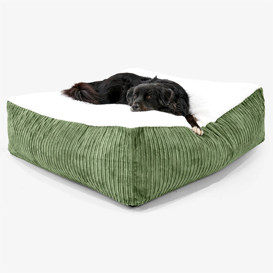 Het Reuzenmatras XXL Hondenbed - Sherpa & Corduroy Bosgroen 02