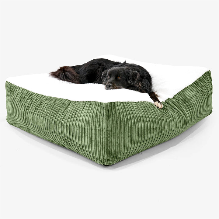Het Reuzenmatras XXL Hondenbed - Sherpa & Corduroy Bosgroen 02