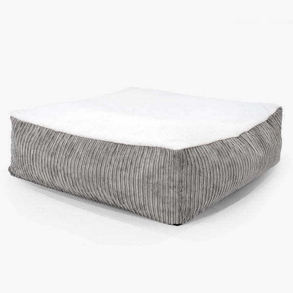 Het Reuzenmatras XXL Hondenbed - Sherpa & Corduroy Graphite Grijs 01