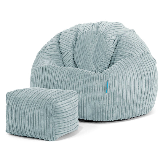 Kinder Klassieke Zitzak Stoel 1-5 jaar oud - Corduroy Mintgroen 02