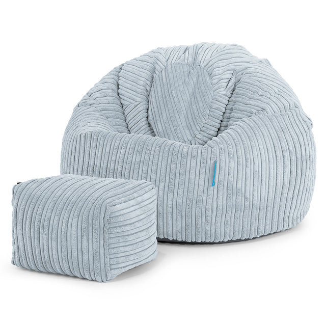 Kinder Klassieke Zitzak Stoel 1-5 jaar oud - Corduroy Baby Blauw 02