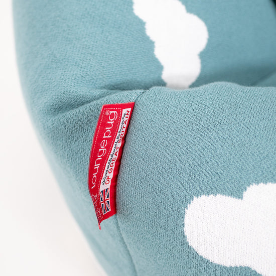 Kinder Klassieke Zitzak Stoel 1-5 jaar oud - Gebreid Wolk Blauw 02