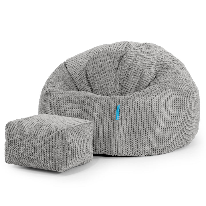 Kinder Klassieke Zitzak Stoel 1-5 jaar oud - Pompom Antraciet 02