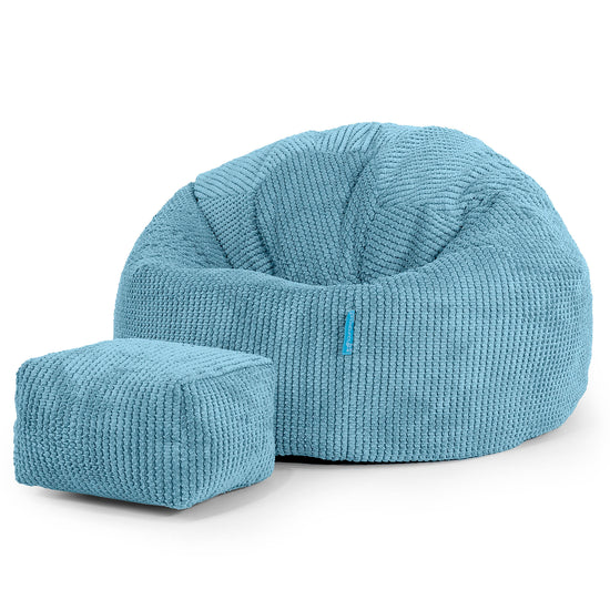 Kinder Klassieke Zitzak Stoel 1-5 jaar oud - Pompom Petrol 02