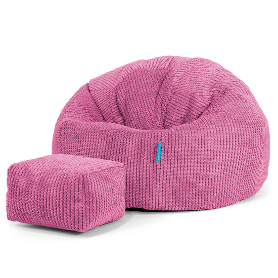 Kinder Klassieke Zitzak Stoel 1-5 jaar oud - Pompom Roze 02