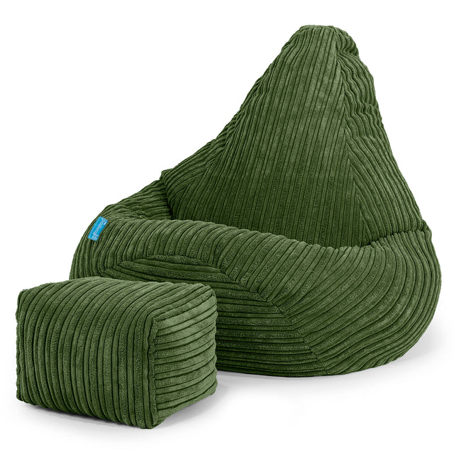 Kinder Zitzak Gaming Stoel 1-5 jaar oud - Corduroy Bosgroen 01
