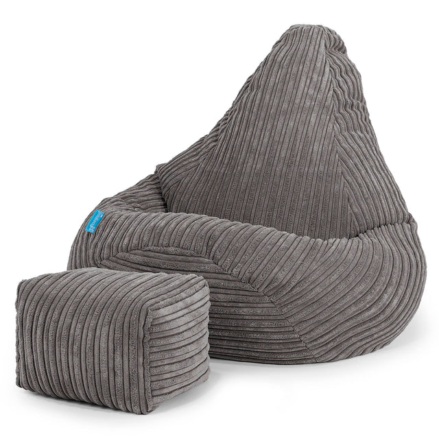 Kinder Zitzak Gaming Stoel 1-5 jaar oud - Corduroy Graphite Grijs 01