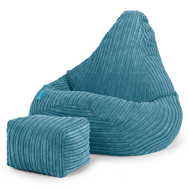 Kinder Zitzak Gaming Stoel 1-5 jaar oud - Corduroy Petrol 01