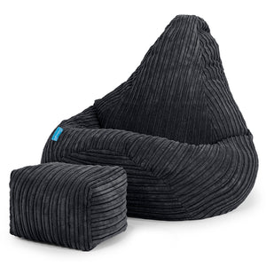 Kinder Zitzak Gaming Stoel 1-5 jaar oud - Corduroy Zwart