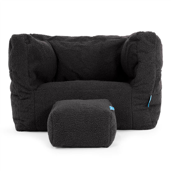Kinder Zitzakfauteuil Albert 1-5 jaar oud - Boucle Graphite Grijs 03