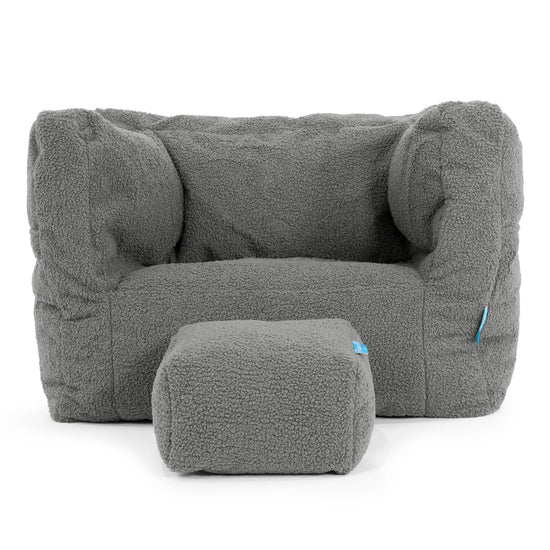 Kinder Zitzakfauteuil Albert 1-5 jaar oud - Boucle Grijs 03