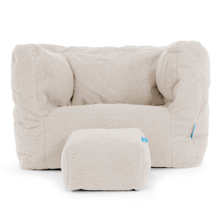 Kinder Zitzakfauteuil Albert 1-5 jaar oud - Boucle Ivoor 03