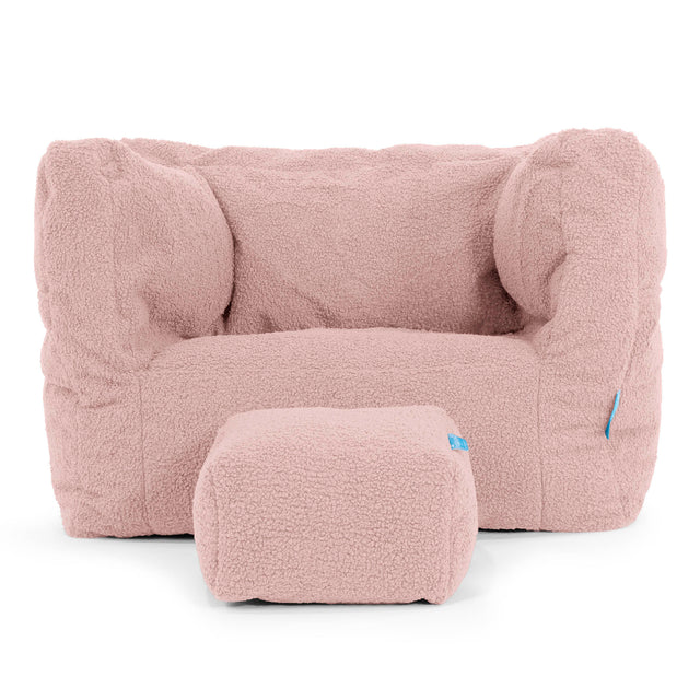 Kinder Zitzakfauteuil Albert 1-5 jaar oud - Boucle Roze 03