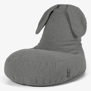 Kinder Zitzakstoel met Dierenthema Konijn 2-6 jaar oud - Boucle Grijs
