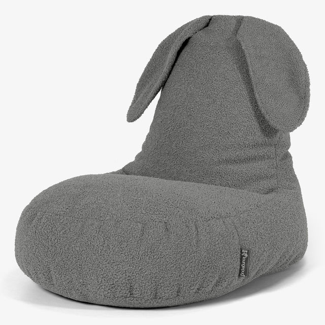 Kinder Zitzakstoel met Dierenthema Konijn 2-6 jaar oud - Boucle Grijs 01