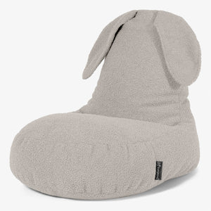 Kinder Zitzakstoel met Dierenthema Konijn 2-6 jaar oud - Boucle Ivoor