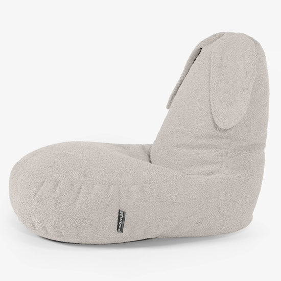 Kinder Zitzakstoel met Dierenthema Konijn 2-6 jaar oud - Boucle Ivoor 02