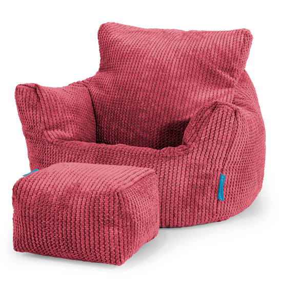 Kleuterfauteuil Zitzak 1-3 jaar oud - Pompom Pastelrood 02