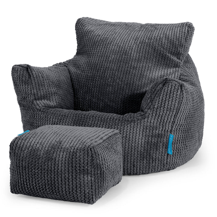 Kleuterfauteuil Zitzak 1-3 jaar oud - Pompom Zwart 02