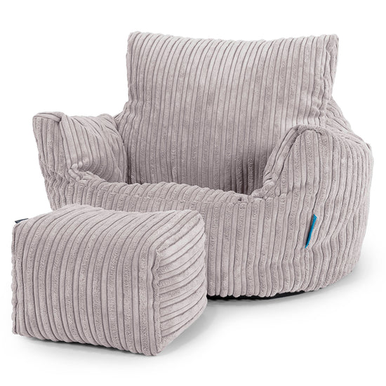 Kleuterfauteuil Zitzak 1-3 jaar oud - Corduroy Zilvergrijs 02