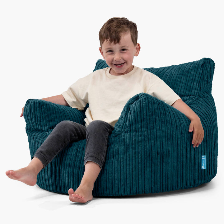 Kinderfauteuil Zitzak 3-8 jaar oud - Corduroy Teal 02