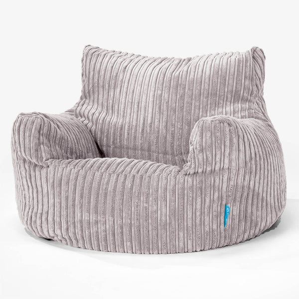Kinderfauteuil Zitzak 3-8 jaar oud - Corduroy Zilvergrijs 01
