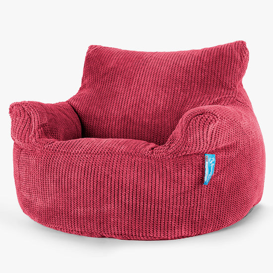 Kinderfauteuil Zitzak 3-8 jaar oud - Pompom Pastelrood 01