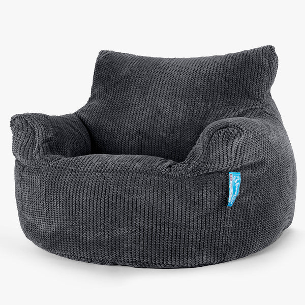 Kinderfauteuil Zitzak 3-8 jaar oud - Pompom Zwart 01
