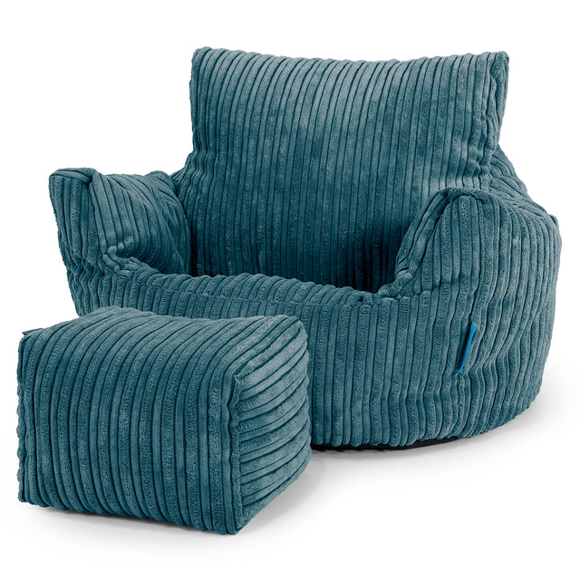 Kleuterfauteuil Zitzak 1-3 jaar oud - Corduroy Teal 02