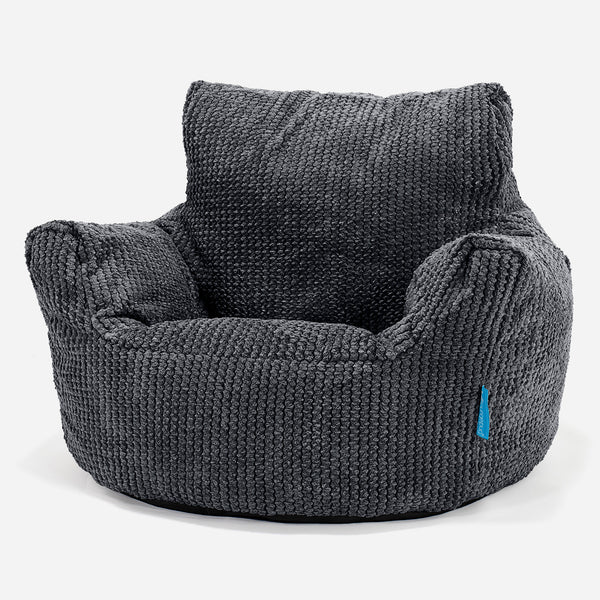 Kinderfauteuil Zitzak - Pompom Zwart 01